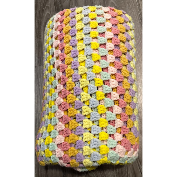 Vintage Mid 1970's Era Handmade Crochet Afghan Quilt - Picture 2 of 3